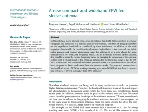 A new compact and wideband CPW-fedsleeve antenna