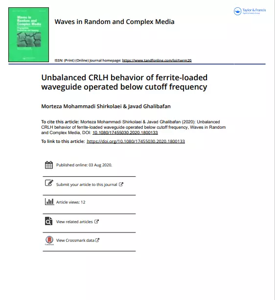 Unbalanced CRLH behavior of ferrite-loadedwaveguide operated below cutoff frequency