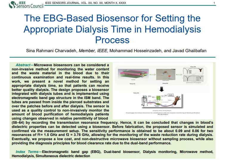 The EBG-Based Biosensor for Setting theAppropriate Dialysis Time in HemodialysisProcess